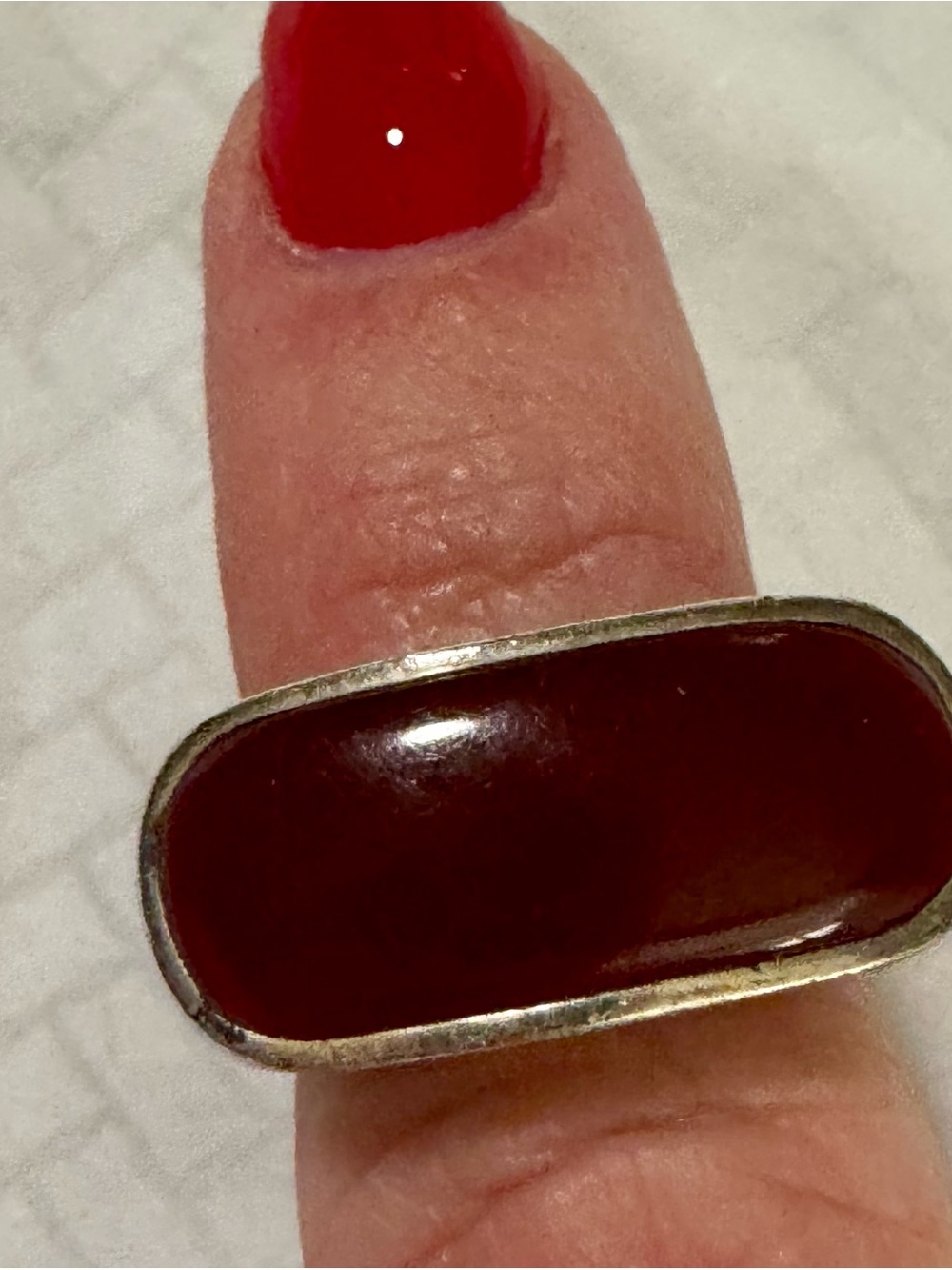 Carnelian and Sterling Filigree Ring